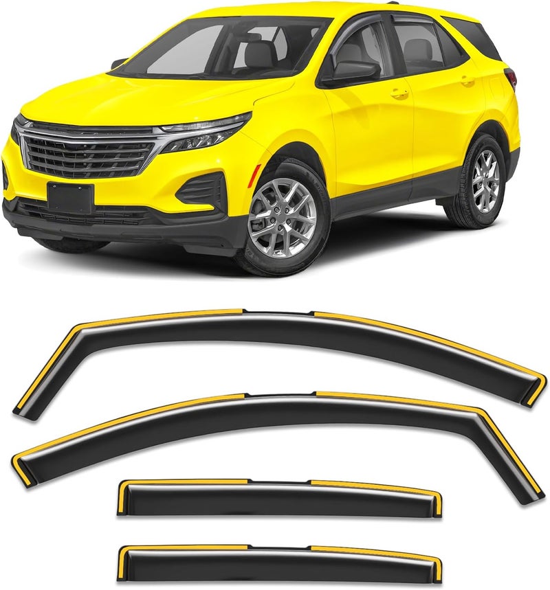 Goholy in-Channel Window Rain Guard for Truck Chevy Equinox 2018-2024 Rain Guards Side Window Visors Low Profile Vent Visor Window Deflectors Vent Shades Car Accessories-4PCS - Image 1